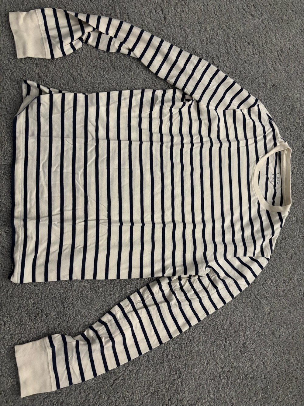Men’s Long-Sleeve Navy & White Striped Tee J Crew Factory